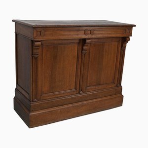 Antique French Oak Shop Counter Cabinet, 19th Century