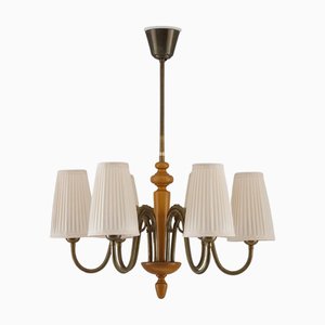 Swedish Modern Chandelier attributed to Böhlmarks, 1940s