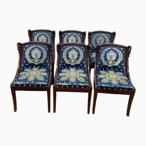 Empire Mahogany Swan Neck Chairs, Set of 6