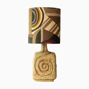 Ceramic Table Lamp with Lampshade attributed to R. Houben, 1970s