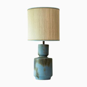 Sea Blue Floor Lamp with Silk Lampshade attributed to R. Houben, 1970s