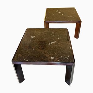 Fossil Stone Coffee Tables attributed to Ronald Schmitt, 1970s, Set of 2