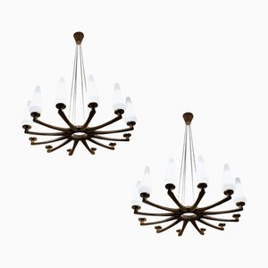 Chandelier attributed to Uno & Östen Kristiansson for Vittsjö, Sweden, 1950s