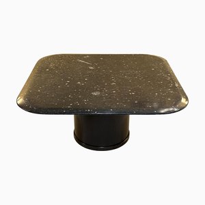 Fossilized Stone Coffee with Round Wooden Base attributed to Table Heinz Lilienthal, 1970s