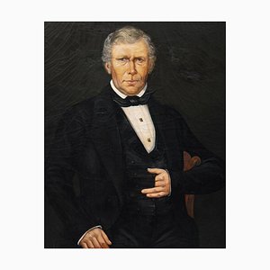 Portrait of a Gentleman in Black, 19th Century, Oil on Canvas