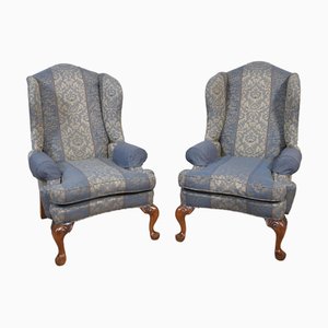Poltrone Wingback in stile georgiano, metà XIX secolo, set di 2
