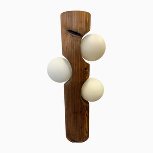 Brutalist Sculptural Table Lamp in Pine from Temde Leuchten