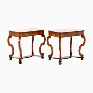 Tables d'Appoint Biedermeier en Noyer, Autriche, Set de 2