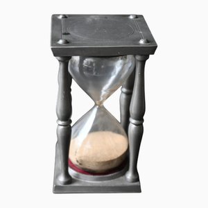 Reloj de arena antiguo de estaño, década de 1800