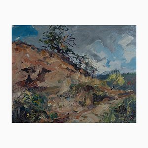 Jordi Pausas Mestres, Aspra collina sotto un cielo dinamico, Dipinto ad olio