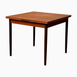 Mesa de comedor pequeña cuadrada de teca, Dinamarca, años 50-60