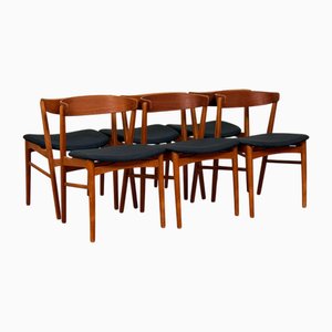 Model 206 Dining Chairs in Teak and Beech by Thomas Harlev for Farstrup, Denmark, 1950s-1960s, Set of 6