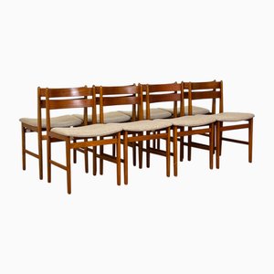 Dining Chairs in Teak and Beech, Denmark, 1950s-1960s, Set of 8