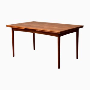 Mesa de comedor de teca, Dinamarca, años 50