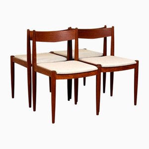 Sillas de comedor de teca de Skovmand & Andersen, Dinamarca, años 50-60. Juego de 4