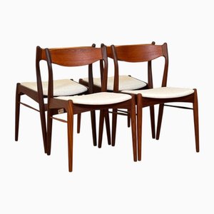 Sillas de comedor de teca de Ærthøj Jensen & Mølholm, Dinamarca, años 50-60. Juego de 4