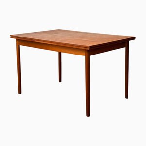 Mesa de comedor extensible de teca, Dinamarca, años 50