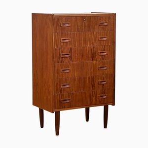 Mid-Century Danish Teak Tallboy Chest of 6 Drawers, 1960s