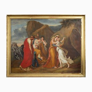 Französischer Künstler, Psyche grüßt ihre Familie, Anfang 19. Jh., Öl auf Leinwand