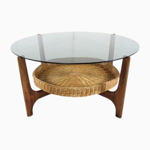 Round Coffee Table with Magazine Holder, 1960s