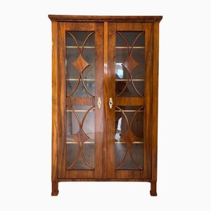 Biedermeier Display Cabinet Bookcase Glass Cabinet Antique Walnut G1678