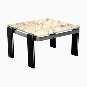 Mesa de centro vintage de mármol y cromo, años 70