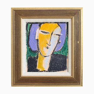 Artiste Florentin, A Portrait Series XII, 1980s-1990s, Huile sur Toile, Encadré