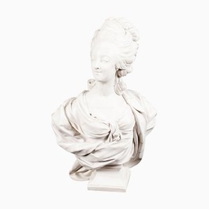 Vintage Bust of Marie Antoinette, Late 20th Century, Sculpted Composite Marble