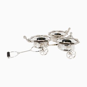 Carrello portabevande vintage placcato in argento, Regno Unito, XX secolo