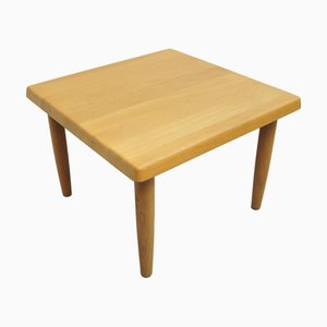 Mesa de centro cuadrada de roble, años 60