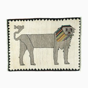 Handgeknüpfter Gabbeh Teppich mit Löwenmotiv