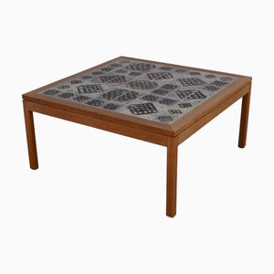 Table Basse en Chêne et Carrelage par Tue Poulsen, 1960s