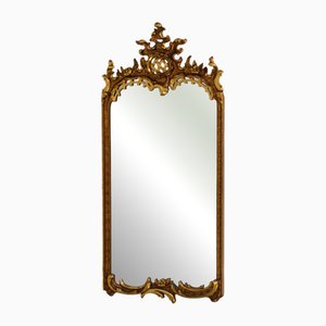 Antique Italian Rococo Style Carved Giltwood Mirror