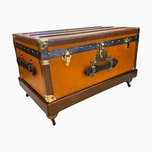 Baúl Moynat vintage de lona naranja, años 20