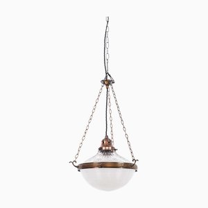 Lampada a sospensione Blondel in vetro di Holophane, fine XIX secolo