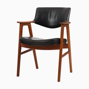 Fauteuil Modèle 43 en Teck et Cuir par Erik Kirkegaard pour Høng Stolefabrik, 1960s
