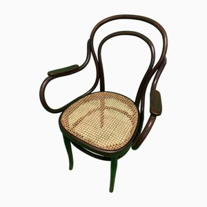 Poltrona in faggio e paglia di Vienna di Michael Thonet per Thonet, Austria, fine XIX secolo