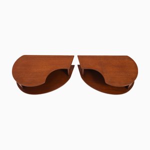 Wall Hanging Bedside Tables from Ølholm Møbelfabrik, 1960s, Set of 2