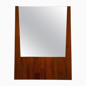Hollywood Regency Walnut Mirror, Italy, 1970s
