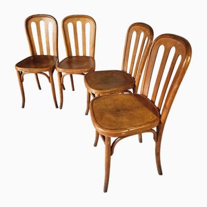 Antique Fischel Bistro Chairs, 1890s, Set of 4