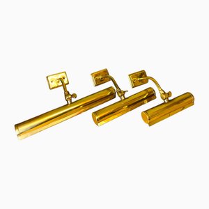 Portuguese Adjustable Brass Wall Lights, Set of 3