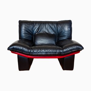 Sillón italiano de cuero de Nicoletti Salotti para Avanti, años 80