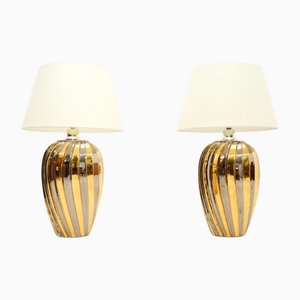 Vintage Italian Ceramic Table Lamps, 1970, Set of 2