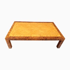 Vintage Rectangular Burl Wood Coffee Table, 1970s