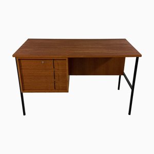 Scrivania vintage in teak e acciaio nero di Günter Renkel, anni '60