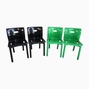 Sedie da pranzo nr. 4870 in plastica di Anna Castelli Ferrieri per Kartell, anni '80, set di 4