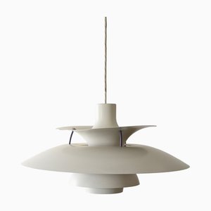 Lámpara colgante PH 5 en blanco de Poul Henningsen para Louis Poulsen, años 60