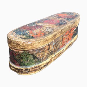 Oval Box with Red and Silver Decorations