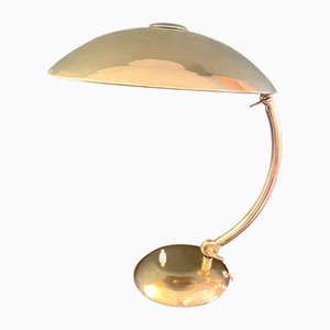 Bauhaus Model 7164 Desk Lamp in High-Gloss Polished Brass by Egon Hillebrand for Hillebrand Leuchten, 1930s