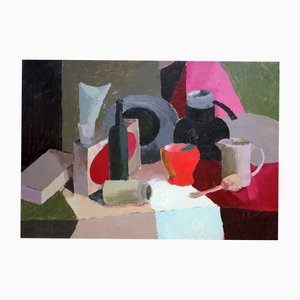 Aija Zarina, Nature Morte, Huile sur Carton, 1981